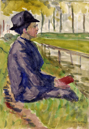 Marcel Sendrail peint par un ami, aquarelle datée du 6 mai 1917